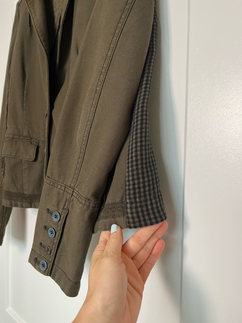 Anthropologie Hei Hei Cropped Military Blazer Jacket Olive Green Size 6 - Picture 4 of 10
